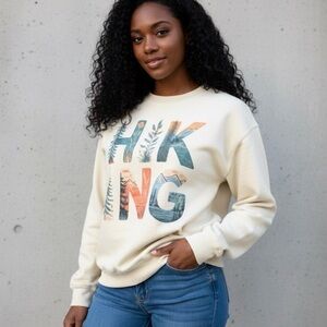 New Hiking Cream Graphic Women's Sweatshirt noodie M, L XL